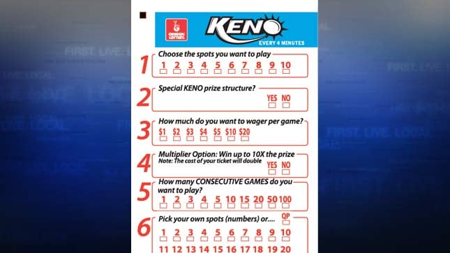 oregon keno numbers