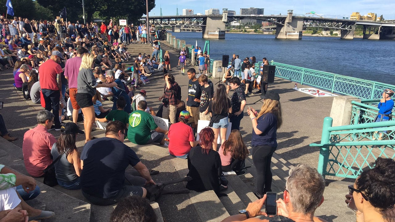 Crowds march through downtown Portland for ‘Eclipse Hate’ event KPTV