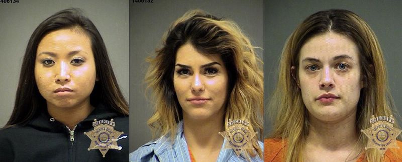 Leokham Yothsombath, Coura Velazquez and Brittney Medak. // Photo: Washington County Jail