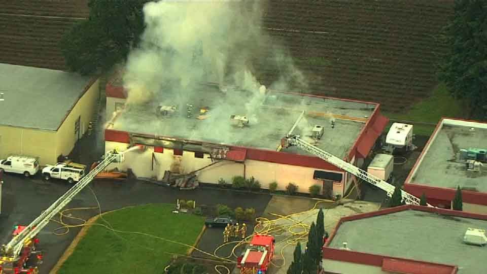 Threealarm fire destroys Forest Grove business 3TV CBS 5